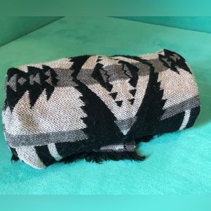 Large black and gray Pendleton style scarf